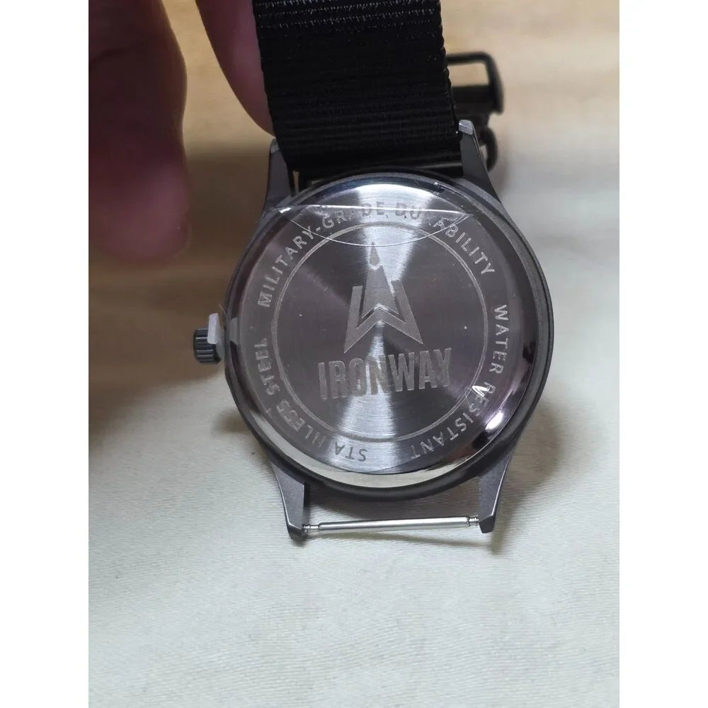 Ironway 41mm Military Field Watch, Black Dial, Japanese Quartz (New w/ ABS Case)